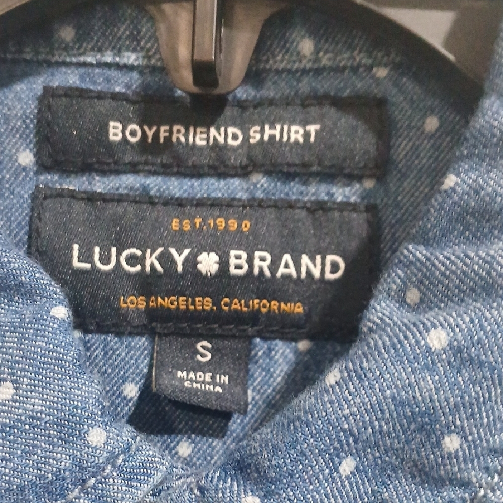 Lucky Brand Women's Blue Patterned Button Down Shirt Sz Small Pre-owned - Picture 2 of 10